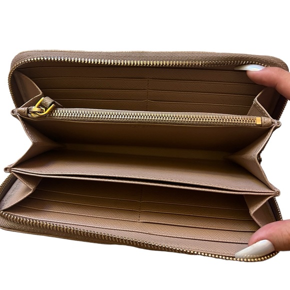 Prada Cipria Saffiano Triangle Long Zip Wallet - Picture 4 of 12